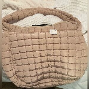 Free People Quilted Carryall Off-White One Size